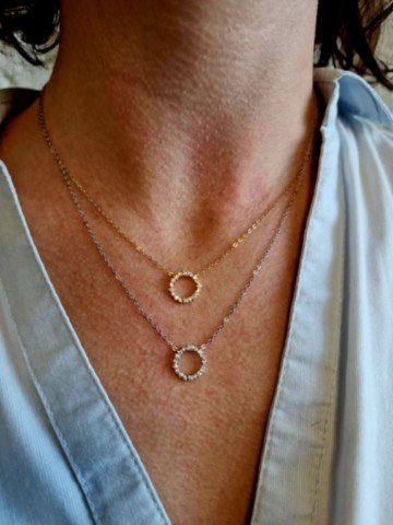 Collier argent cercle zircon